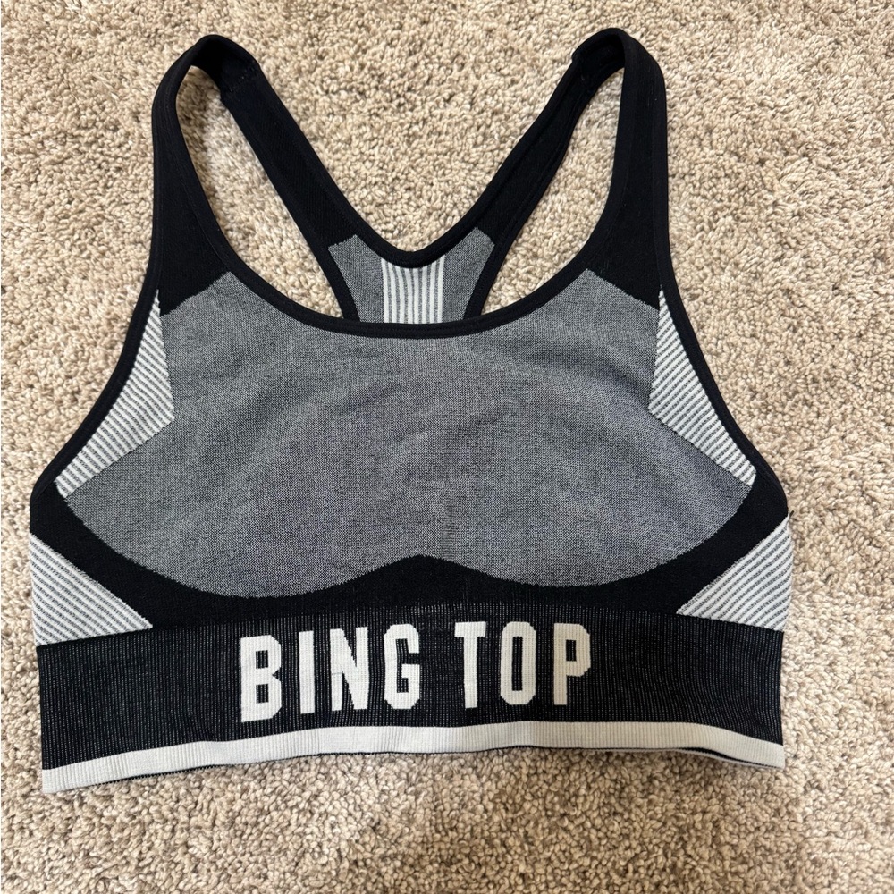 NUX Charcoal and Black Activewear Top
